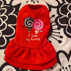 xs “I love my family” dog dress